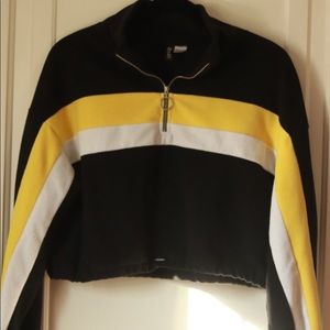 H&M quarter zip crop top
